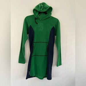 Melanzana Dress Leadville Colorado Green Navy Hooded Size Small